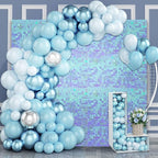 24PCS Colorful Ice Blue Shimmer Wall Backdrop, Square Sequin Photo Backdrops Panel, Glitter Wall Background for Birthdays, Weddings, Christmas, Engagements, Disco Bachelorette Party Decor (3FTx4FT)