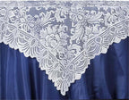 Efavormart 54" x 54" White Jolly Good Lace Table Overlay for Table Decoration