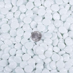 Galashield Flat Glass Marbles for Vases White Glass Gems Beads Pebbles Vase Filler (1 LB, Approx. 105 PCS)