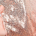 Poise3EHome 6Ft x 8Ft Rose Gold Sequin Backdrop,Glitter Thick Satin Background Drapes, Sparkly Opaque Photography Curtain Backdrop for Wedding Party Decor