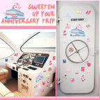 Oudain 19 Pcs Honeymoon Cruise Door Decorations Wedding Cruise Door Magnets Anniversary Sign Wedding Car Ship Magnets for Honeymoon Carnival Party Decor