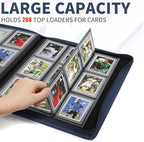 Toploader Binder,Holds 288 Toploaders,9 Pocket Double-Sided Top Loader Binders with Sleeves for 3 x 4'' Toploaders, Card Holder for Trading Cards or Sports Cards (Dark Blue)