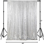 ShiDianYi 4FTX6FT-Silver-SEQUIN Photo Backdrop, Wedding Photo Booth,Photography Background (Silver)