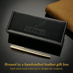 BEILUNER Gold Fountain Pen,Stunning Luxury Pens with 24K Gold Finish, Gorgeous 24K Gilded Nib(Fine), Trustworthy Pen Gift for Men&Women -Ink Converter-Elegant, Professional, Nice Pen for Writing