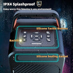 Portable Bluetooth Speaker: 240W Peak Powerful Loud Sound Deep Bass Wireless Boombox Large Subwoofer 15 Hours Battery Life Fast Charging with Led Light Show for Party Outdoor Camping Backyard