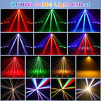 Moving Head DJ Lights, 150W RGBW LED Laser Stage Light,XY Dual-Axis Rotating,Strobe & Star Effect,Linear Dimming, DMX Sound Activated,Laser Party Lights for Live Show,Wedding,KTV Club,Bar