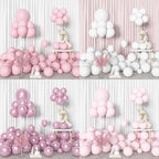 Amandir 153pcs Pink White Balloons Arch Garland Kit, Different Sizes 18 12 10 5inch Pastel Light Latex Metallic Confetti Pink Balloons for Baby Shower Wedding Bow Coquette Birthday Party Decorations