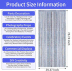 Picoway 4 Pack Foil Fringe Tinsel Backdrop Curtains, Birthday Engagement Bachelorette Party Decorations, Photo Booth Props Door Streamers Curtain (Silver)