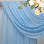 Wokceer Wedding Arch Draping Fabric 28.7" x 20FT Dusty Blue Drapes Sheer Fabric Backdrop Arch Draping Fabric for Wedding Ceremony Birthday Party Bridal Shower Decoration