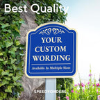 Custom Decorative Outdoor Metal Sign - Personalized Aluminum Design 1 Blue Steel - 24x24 In, Waterproof, Made In USA, Driveway Sign