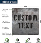 Custom Sign, Custom Street Sign, 11 Font Colors, 13 Font Styles, 4 Hole Options, 22 Sizes, 30x30 Inches, Rust Free DiBound, Fade Resistant, Made in USA by My Sign Center (Grunge Metal)