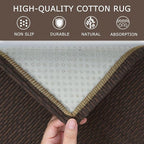 KOZYFLY Washable Runner Rug 2x6 Ft Runners for Hallways Non Slip Kitchen Runners Braided Cotton Entryway Runner Indoor, Carpet for Hallway Kitchen Entryway Bedroom, Dark Coffee/Brown