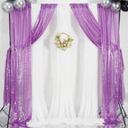 Poise3EHome 2Pcs 2Ft x 8Ft Sequin Backdrop Curtains, Glitter Photography Background, Sequence Xmas Thanksgiving Backdrop (Lavender, 2 pcs-2ftx8ft)