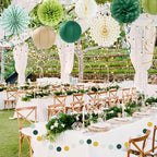 Sage-Green Boho Party-Decorations Paper-Flowers Lanterns - 20PCS Rustic Tissue Pom Poms Streamers Fans Honeycomb, Birthday Baby Shower Neutral Garden Neutral Wedding Hanging Supplies Decor Burgleda