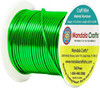 Mandala Crafts 14 Gauge Anodized Aluminum Craft Wire for Jewelry Making - 60 FT Colored Flexible Kelly Green Wire - Bendable for Bonsai Armature Crafting Sculpting