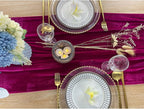 Luxurious Velvet Table Runner, 10ft Wedding Reception Decorations, 20x120inch Soft Velvet Fabric, Table Linen Overlay, Wedding Table Runners (Fuchsia, 20X120inch)