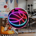 Wanxing Basketball Neon Sign with RGB Sports Neon Lights with Dynamic LED Basketball Wall Althtic Decor in College Room Light Up Themed Gym Gift for Teens in Christmas Party