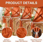 10 Pack 10ft Terracotta Chiffon Table Runners Wedding Table Runner Sheer Romantic Tulle Table Runner for Christmas Wedding Bridal Tea Party Baby Shower Birthday Party Table Decorations(120 x 12 in)