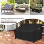 okcool Heavy Duty Patio Sofa Cover, 100% Waterproof 3-Seater Outdoor Sofa Cover Fits up to 76W x 32.5D x 33H Inches, Lawn Patio Furniture Covers,Black