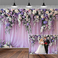 10x8ft Purple Lavender Floral Bridal Backdrop Wedding Flower Photography Backdrop for Girl Portrait Baby Shower Birthday Party Decor Banner Mother's Day Party Wall Backdrop Studio Photo Backgrounds