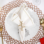 Lightweight Metal Napkin Rings Set of 12 - Napkin Rings Holder for Dinning Table Parties Dining Table, Weddings, and Special Events - Elegant Table Décor for Home & Restaurants (Gold) - CLEENTABLE