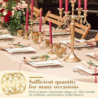 Bokon 50 Pcs Gold Napkin Rings Metal Leaf Napkin Holders Delicate Rings Bulk for Wedding Birthday Party Banquet Decoration(Hollow Out)