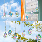 YU FENG 3PCS Crystal Suncatcher Pendant for Decor Hanging Glass Prism Rainbow Maker Light Catchers