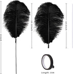 Holmgren Black Ostrich Feathers Bulk - 20pcs Making Kit 22 Inch Natural Ostrich Feathers for Vase, Floral Arrangement, Wedding Party Centerpieces and Halloween Home Decor (Black)