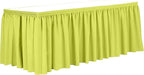 Ultimate Textile Pleat Polyester Fabric Table Skirt - Machine Washable Flame Resistant with Clips for Events, Weddings & Trade Shows, Cut & Sewn in Paterson, NJ - Lemon, 17' Shirred Pleat