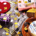 3000 Pieces 30th Birthday Confetti Number Foil Balloon 30 Table Confetti Scatters Birthday Cake Metallic Decorations for Anniversary Wedding Party