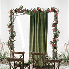 5FT Artificial Rose Flower Burgundy Fake Floral Garland for Wedding Ceremony Backdrop Arch Flowers Table Centerpieces Decorations