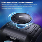 W-KING 270W PEAK Party Large Bluetooth Speaker Loudest Boom Box/12 Custom Bass/Massive 125dB 6.5''x2 Subwoofer Deepest Bass, Big Portable Speaker Wireless, IPX5/MIC&GTR in/USB/TF/AUX,Removable Battery