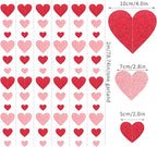 Red Pink Party-Decoration Heart Garland - 40ft Galentines Hanging Paper Streamers, Proposal Anniversary Romantic Birthday Baby Shower Rustic Wedding Hanging Ornaments Decor Hugfond
