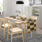 Rustic Cow Skin Patchwork Print Table Runner, Farmhouse Country Western Style Fur Table Cover for Dinning Home Party Holidays Home Setting, 13x60 Inch