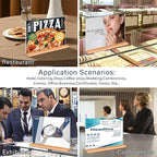 Kersally Acrylic Sign Holder 7 x 5'',6 Pack Double-Sided Clear Table Display Stands with Wood Base,Horizontal Acrylic Frame Menu Flyer Paper Holder for Store, Restaurant, Hotel, Office, Show Fair