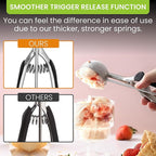 Spring Chef Large #20 Stainless Steel Cookie Scoop for Baking, Multifunctional Cookie Dough Scoop with Trigger Release - Dishwasher Safe Melon Baller - 2.93 Tablespoon Food Scooper for Kitchen - Black