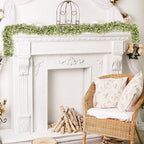 2 Pcs 5.8ft Artificial Baby Breath Flower Vines, Babys Breath Artificial Flowers Real Touch Faux Gypsophila Hanging Fake Baby's Breath Garlands for Wedding and Baby Shower Decor（White）