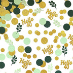 300PC Gold Glitter and Sage Green Happy 40th Birthday Decorations for Men/Women Greenery 40th Birthday Confetti for Table Forty Party Decor Supplies