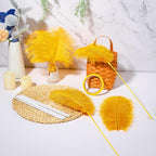 Holmgren Ostrich Feather for Centerpieces - 20pcs Making Kit 22 Inch Gold Ostrich Feathers for Vase, Floral Arrangement, Wedding Party Home Decorations (Luxury Gold)
