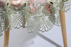 vctops Damask Lace Patchwork Tablecloth Luxury Square Small Table Cover Elegant Floral Embroidered Lace Table Cloth for Party Kitchen Dinning Picnic Decoration (Type E,32"x32")