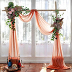 MDS Halloween Chiffon Draping Fabric - 1 Panel, 30" Wide x 50ft Long - Sheer Spooky Arbor & Canopy Drapery for Haunted House Backdrops, Party Ceilings, DIY Costumes & Themed Events - Terracotta