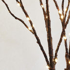Fudios Lighted Branches Plug in 32IN 200 LED Mantle Winter Decor, Brown Twig Branch Lights for Christmas Holiday Party Indoor Outdoor