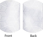 Aokbean 100 Pack Mini Pillow Candy Box Small Gift Boxes with 50 Yards Ribbon for Christmas Wedding Party Favor Gift, Jewelry or Soap Packaging (Silver Stripes)