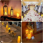 Enido 12 Pc Flameless LED Candles with Remote & Timer, Outdoor Waterproof, Flickering Electric Warm Lights for Cozy Home & Holiday Romantic Decor, Battery Operated for Party(D 2.2” x H 4”/5”/6”