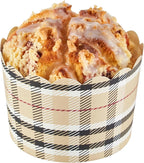 Panificio 10 Ounce Cupcake Wrappers, 200 Scalloped Baking Cups - Oven-Ready, Greaseproof, Plaid Paper Cupcake Liners, Disposable, For Birthdays, Baby Showers, Or Weddings - Restaurantware