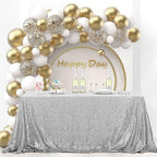 OQSQ Silver Sequin Tablecloth 50x80 inch, Sparkle Sequence Table Cover Glitter Drape Table Cloth Decorations Wedding Birthday Party