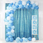 Sugargirl Turquoise Sequin Backdrop Curtain 2 Panels 2FTx8FT Glitter Turquoise Background Drapes Sparkle Photography Backdrop for Party Wedding Birthday Wall Decoration