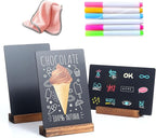 3 Pack 5x7 in Chalkboard Sign Small Blackboard Decorative with Wood Base