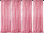 Backdrop Curtain Drapes 4 Pieces 2FTx8FT Blush Pink Wedding Backdrop for Bridal Shower Brithday Party Decor