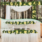 U'Artlines 3 Pack Artificial Yellow Rose Vines Floral Garlands Total 19.5 Ft Fake Vine Silk Flower Garland for Indoor Outdoor Home Wedding Arch Garden Wall Decoration